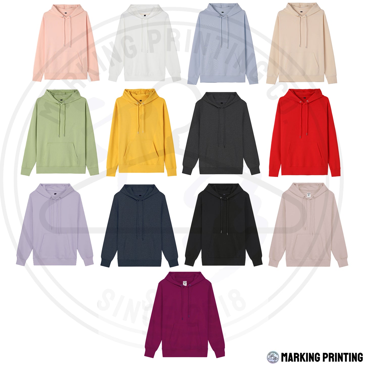 AG6W588 400g silver fox velvet heavyweight drop shoulder hooded sweatshirt