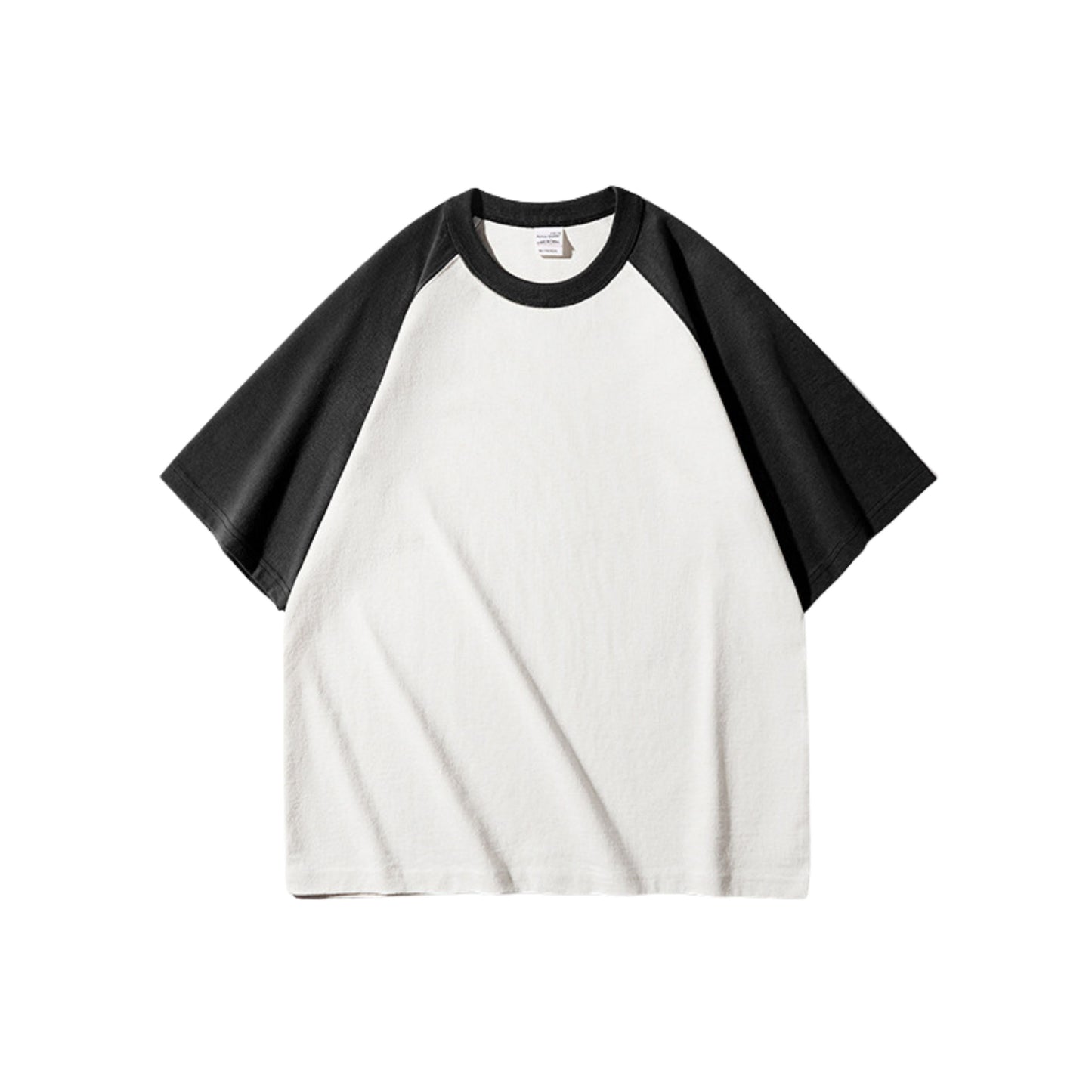 AG1038 粗針超重磅拼色插肩短袖TEE