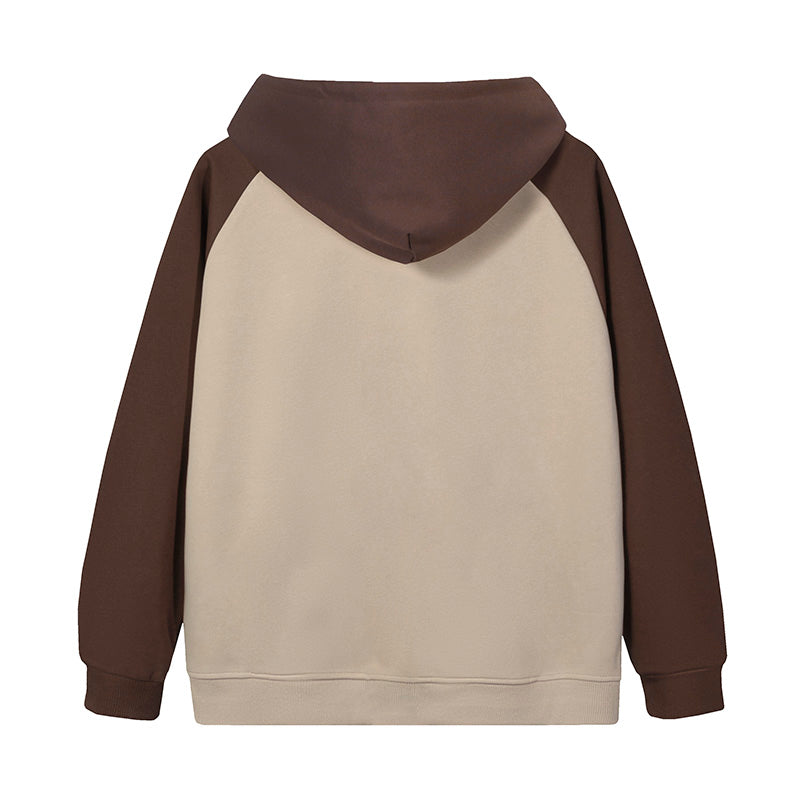 MTD23 拼色插肩拉鍊連帽衛衣