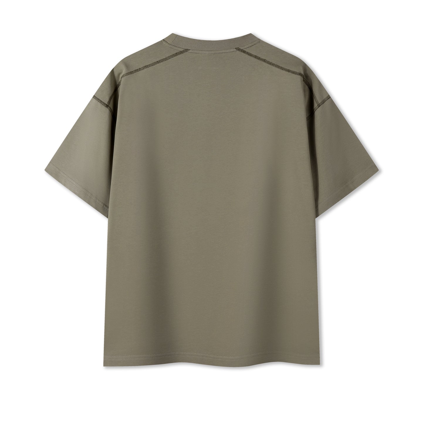 MT7716 重磅撞色線落肩短袖TEE