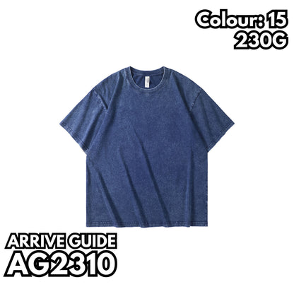 AG2310 重磅雪花水洗落肩短袖TEE