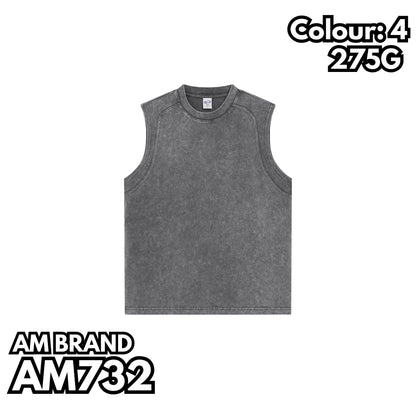AM732 重磅蠟染水洗背心