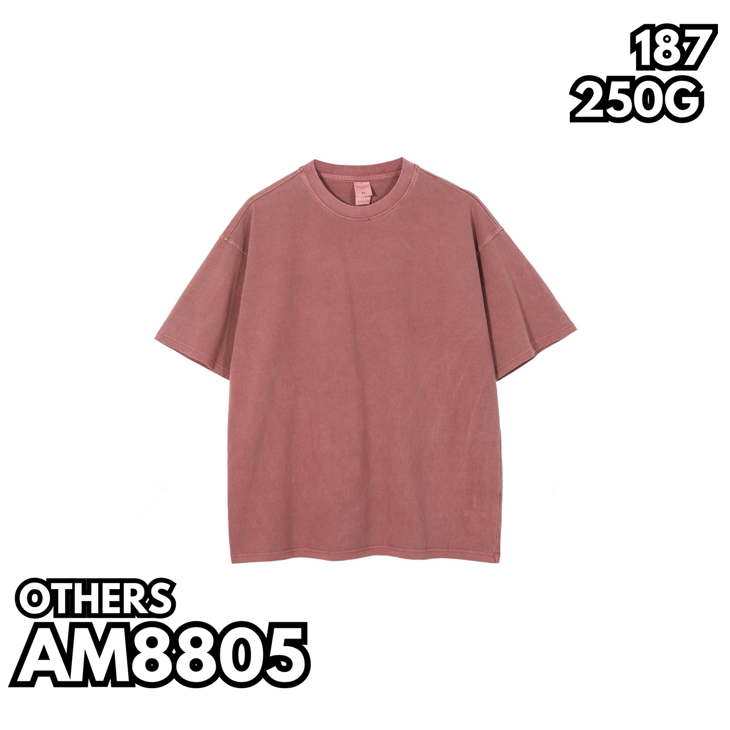 AM8805 重磅水洗落肩短袖TEE