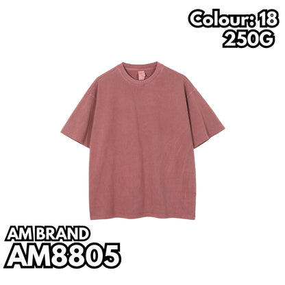 AM8805 重磅水洗落肩短袖TEE
