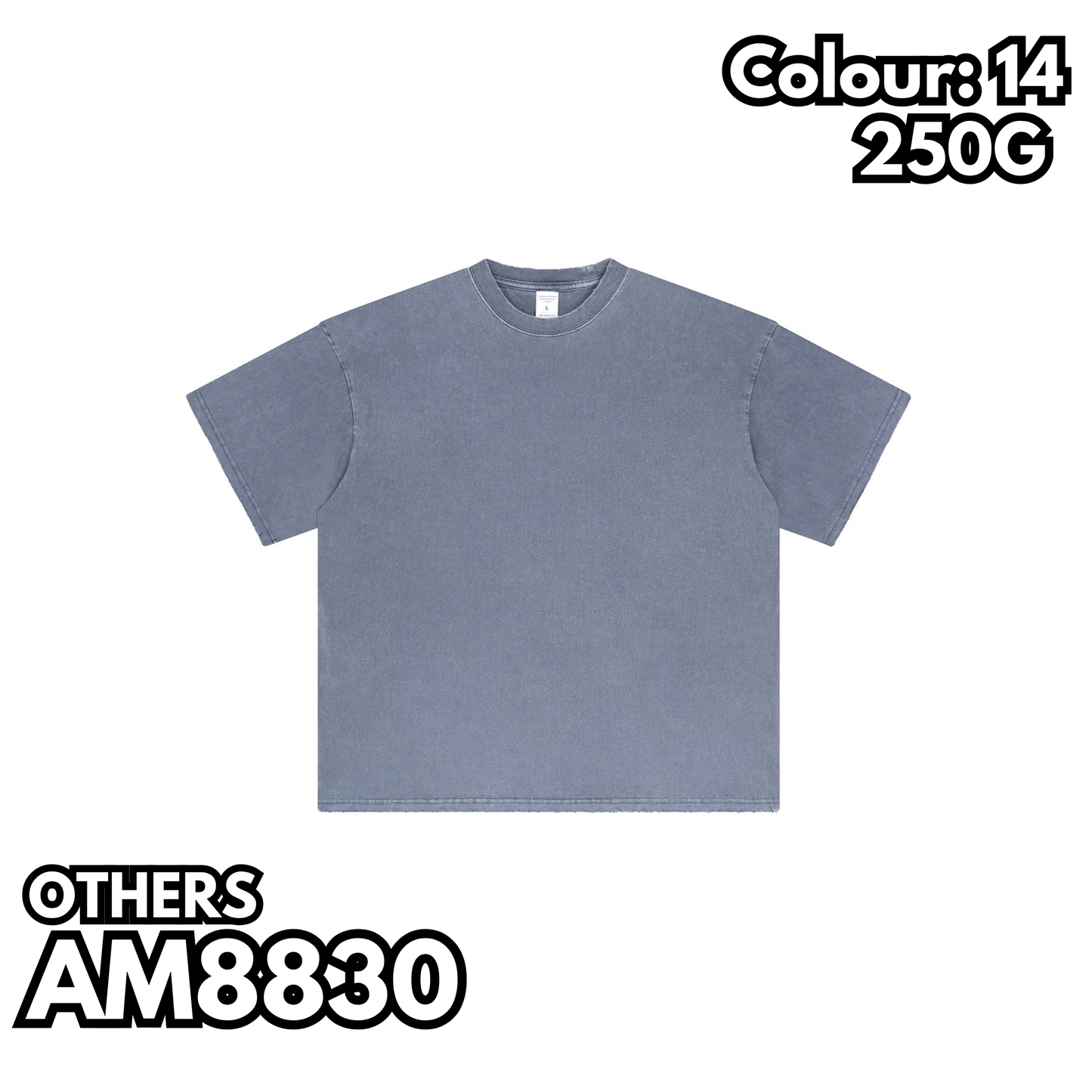 AM8830 250g washed edge heavyweight drop shoulder short sleeve TEE
