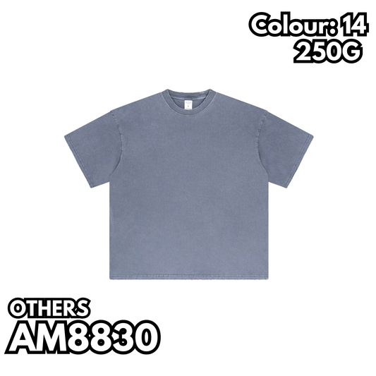 AM8830 250g washed edge heavyweight drop shoulder short sleeve TEE