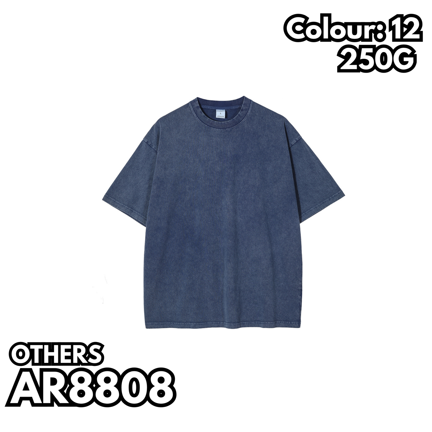 AR8808 250g washed heavyweight drop shoulder short sleeve TEE