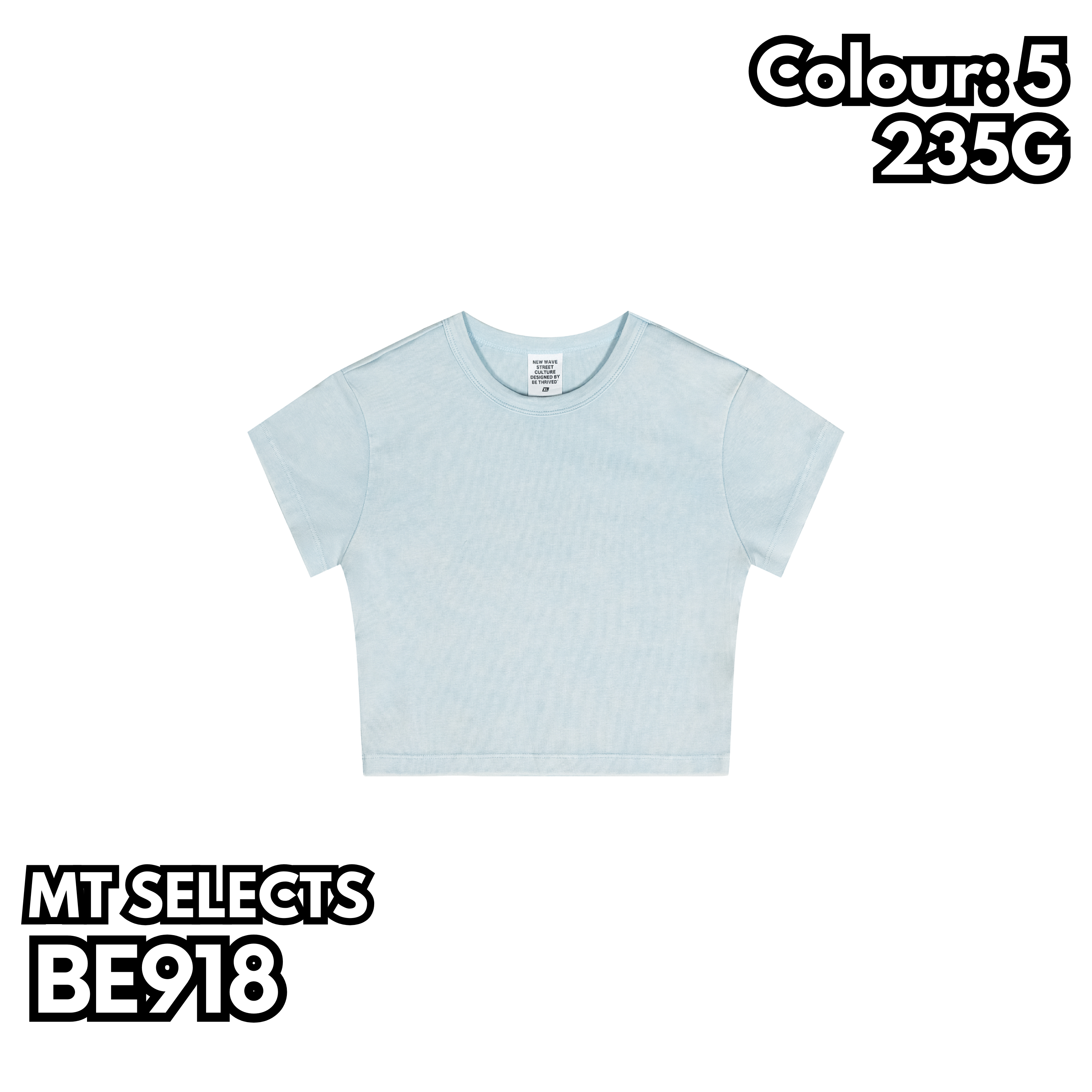 BE918F 女裝重磅短款緊身短袖TEE
