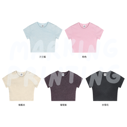 BE918F 女裝重磅短款緊身短袖TEE