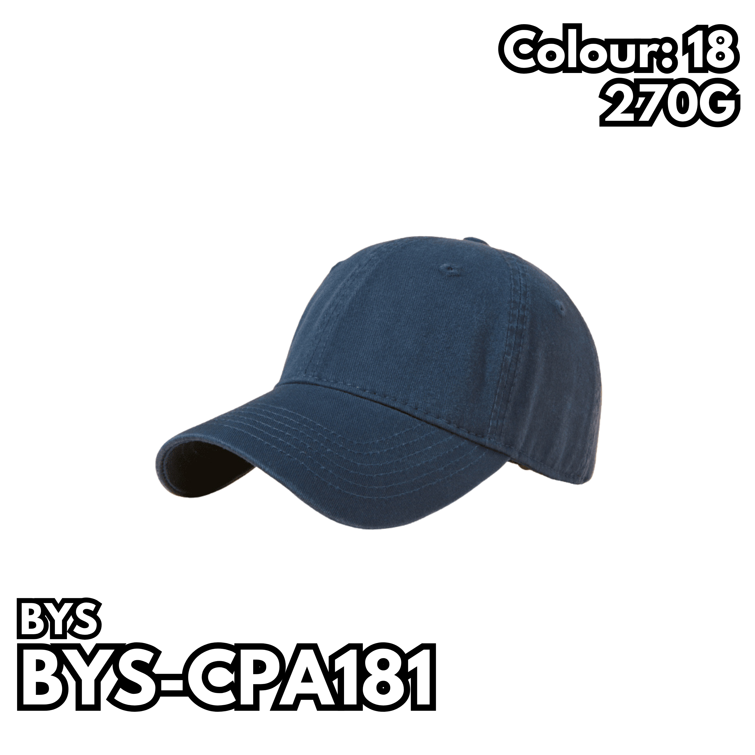BYS-CPA181 270g pure cotton washed soft top baseball cap