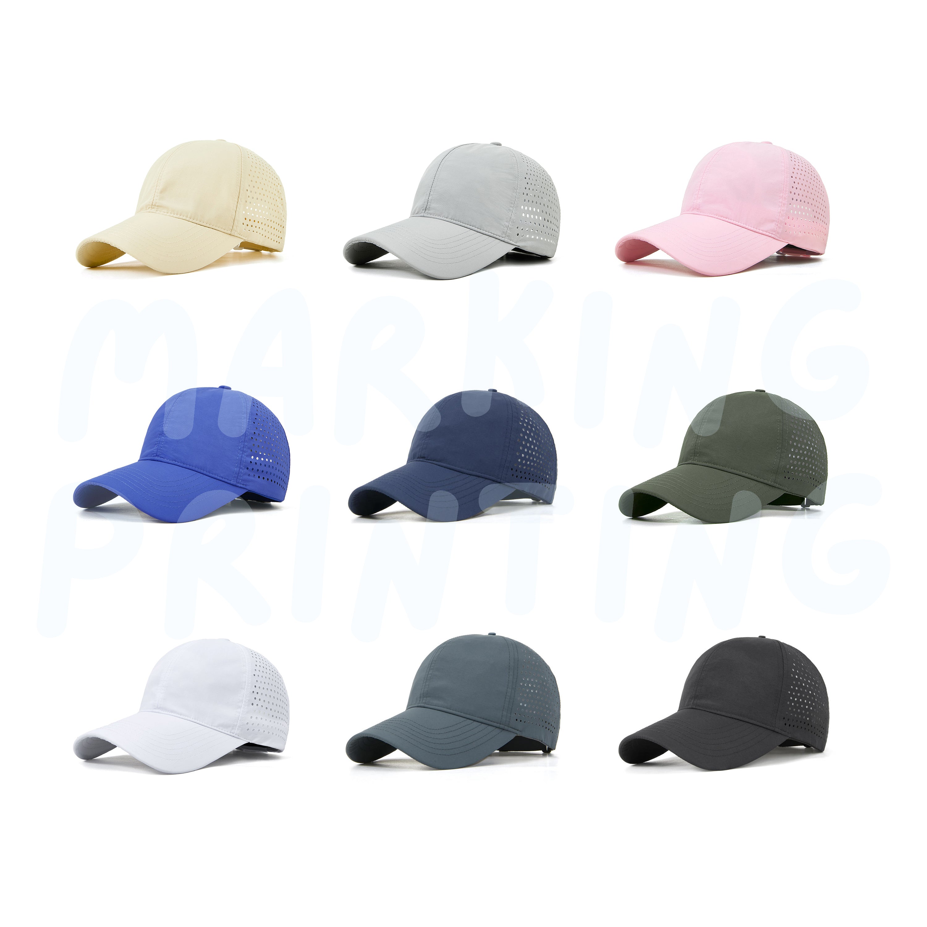 BYS-CPA184 260g quick-drying half-mesh soft top sports baseball cap