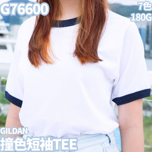 G76600 180g contrast color short sleeve TEE