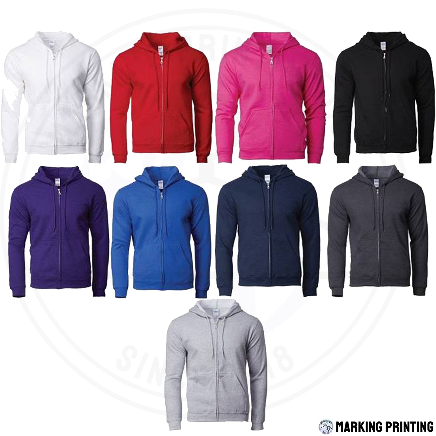 G88600 285ct zipper hooded sweatshirt