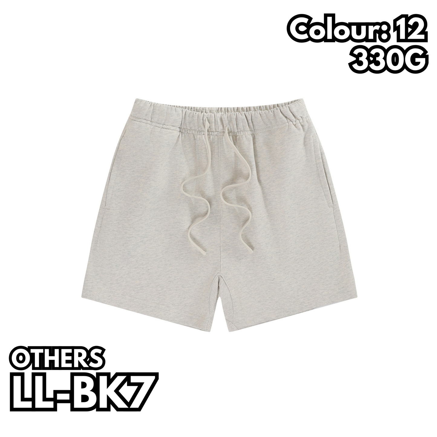 LL-BK7 330克童裝重磅純棉毛圈短褲