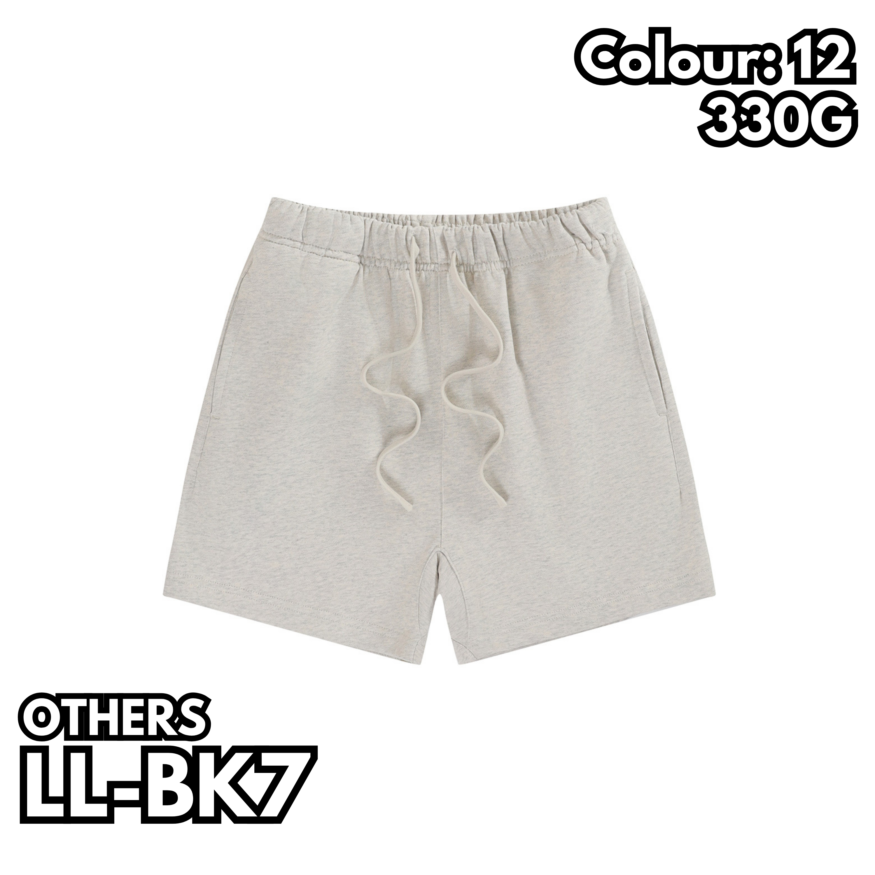 LL-BK7 330克童裝重磅純棉毛圈短褲