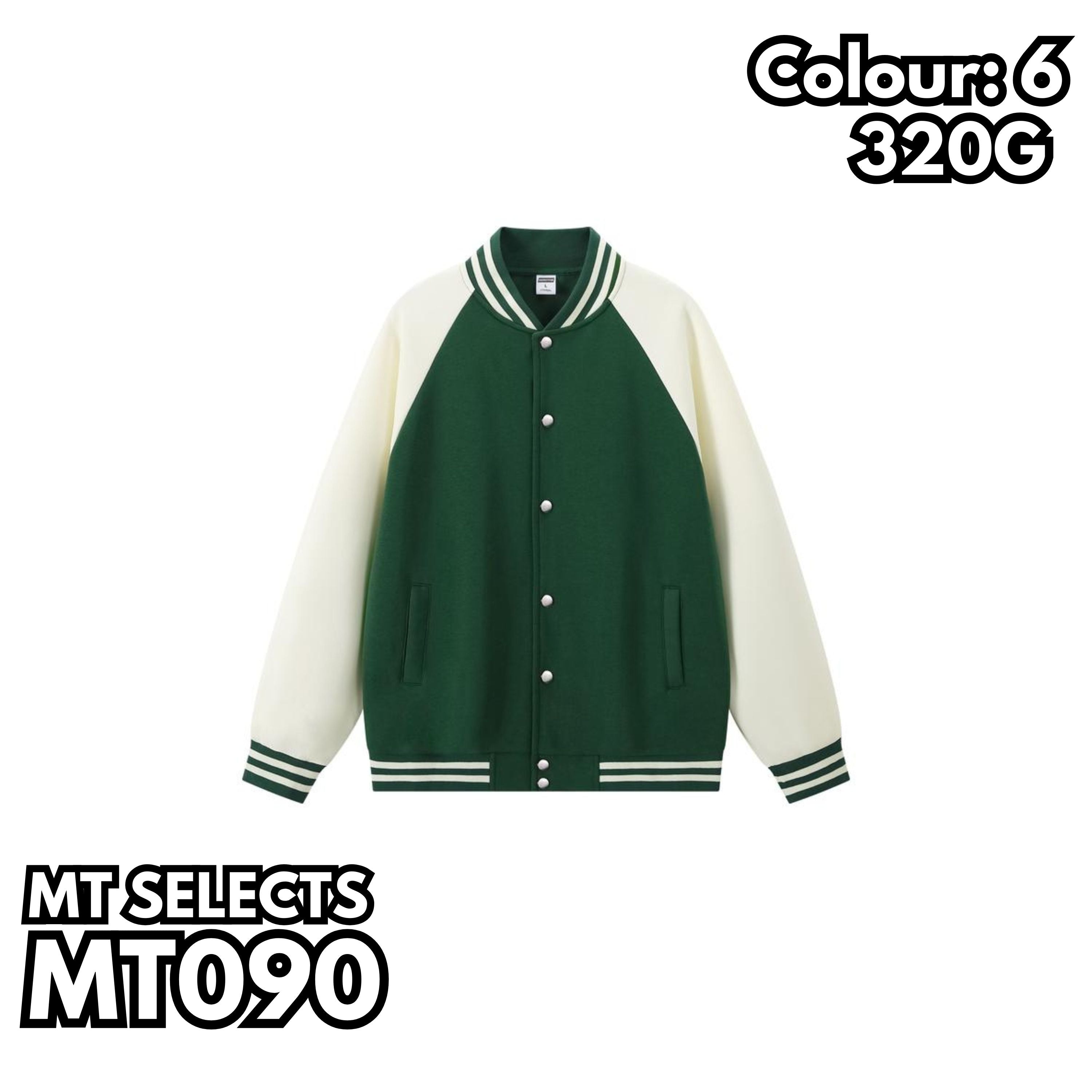 MT090 320g raglan baseball jacket 