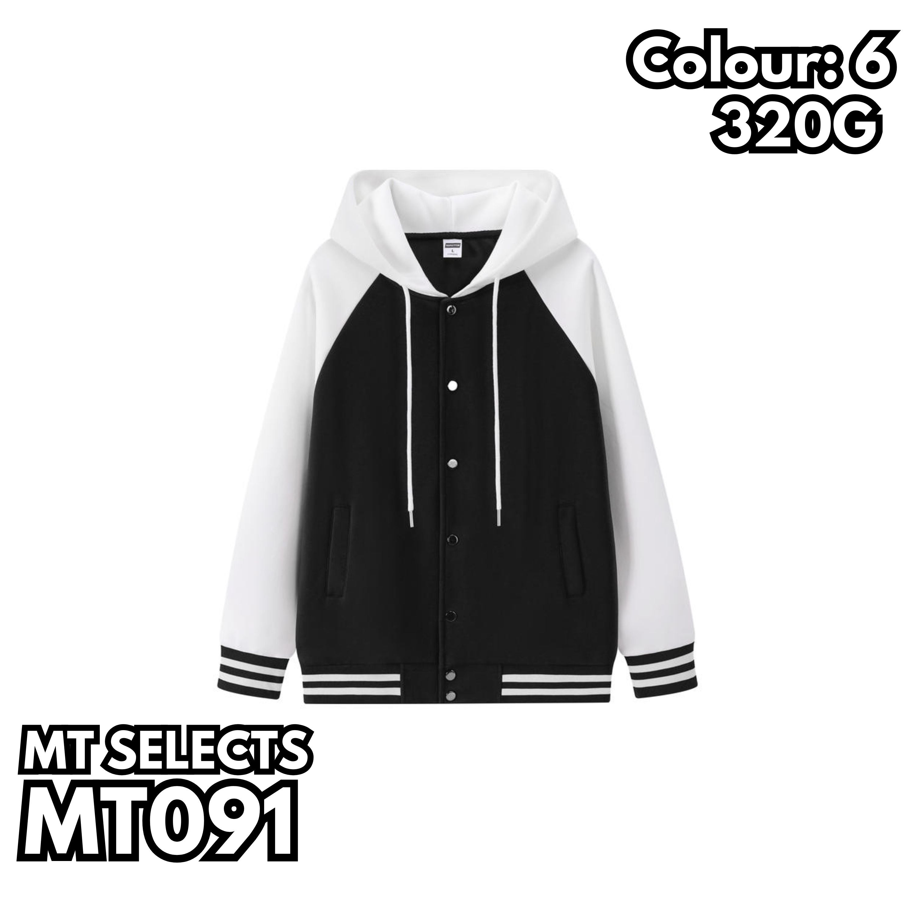 MT091 插肩連帽棒球褸