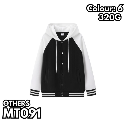 MT091 320克插肩連帽棒球褸