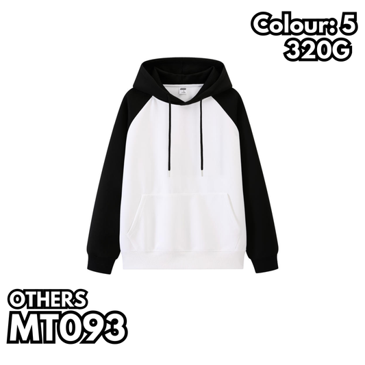 MT093 拼色插肩連帽衛衣