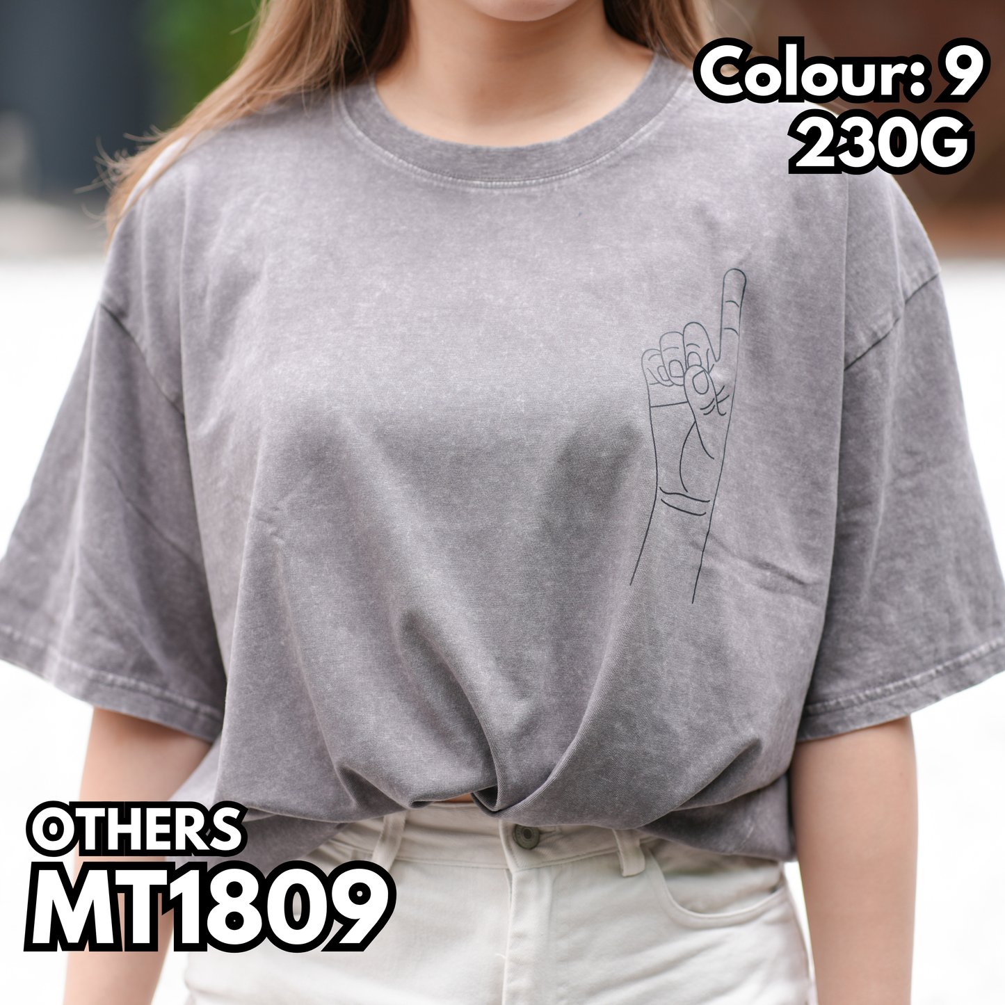 MT1809 230g washed heavyweight short-sleeved TEE