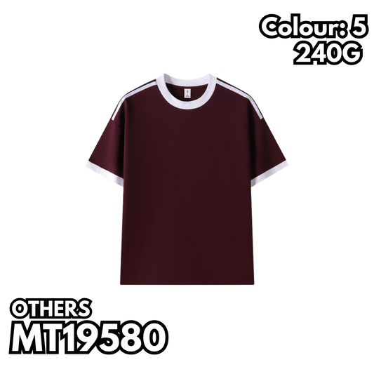 MT19580 240g heavyweight 40 striped drop shoulder short sleeve TEE