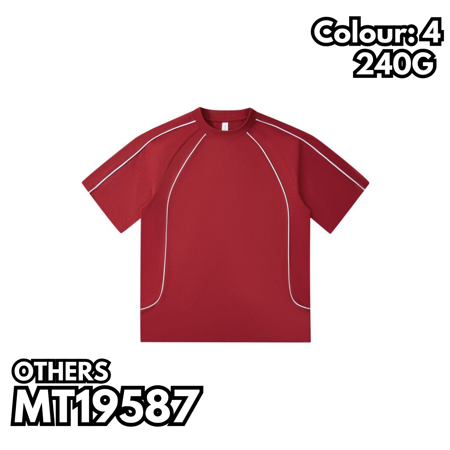 MT19587 240g heavyweight raglan short sleeve TEE 