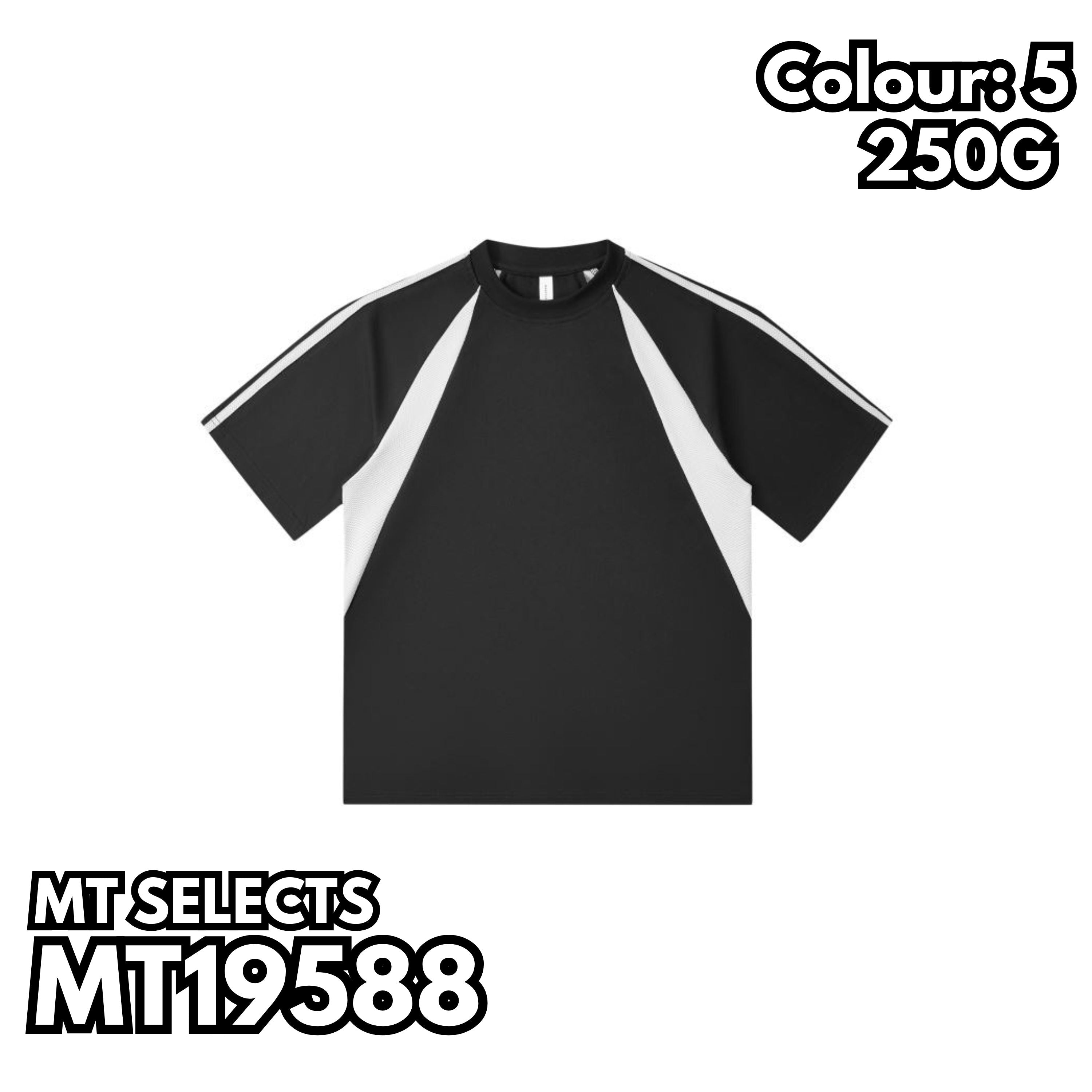 MT19588 240克重磅拼色插肩短袖TEE