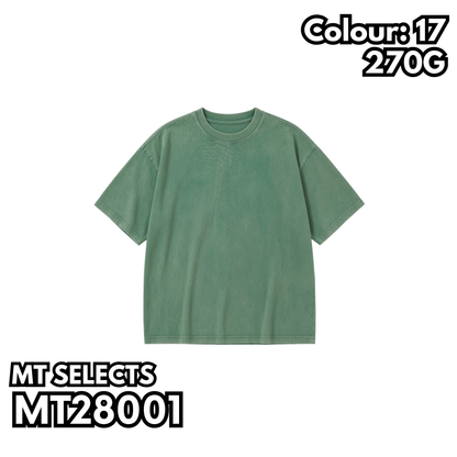 MT28001 童裝重磅洗水落肩短袖TEE