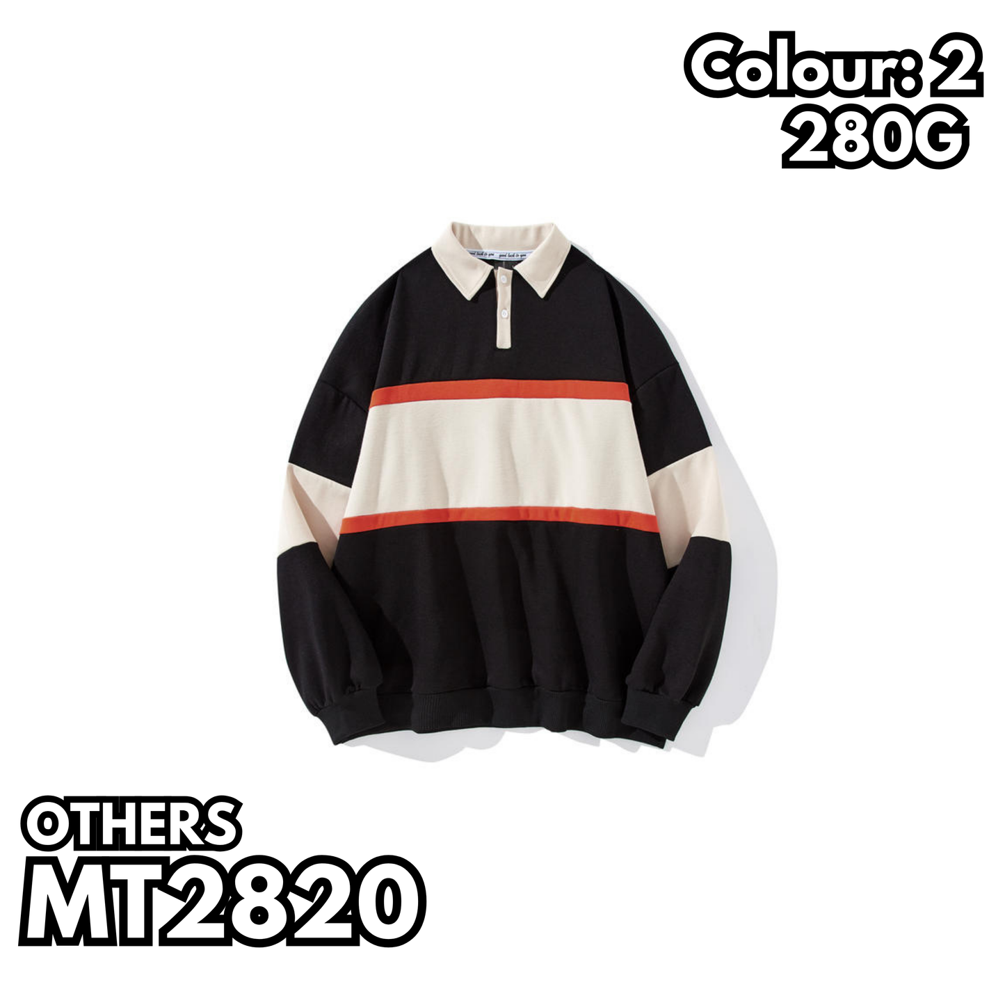 MT2820 280克復古拼色POLO衛衣