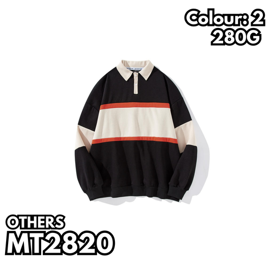 MT2820 280克復古拼色POLO衛衣