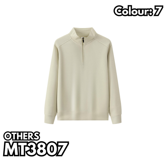MT3807 華夫格半拉鍊衛衣
