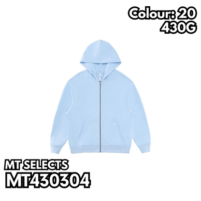 MT430304 重磅毛圈落肩拉鍊連帽衛衣