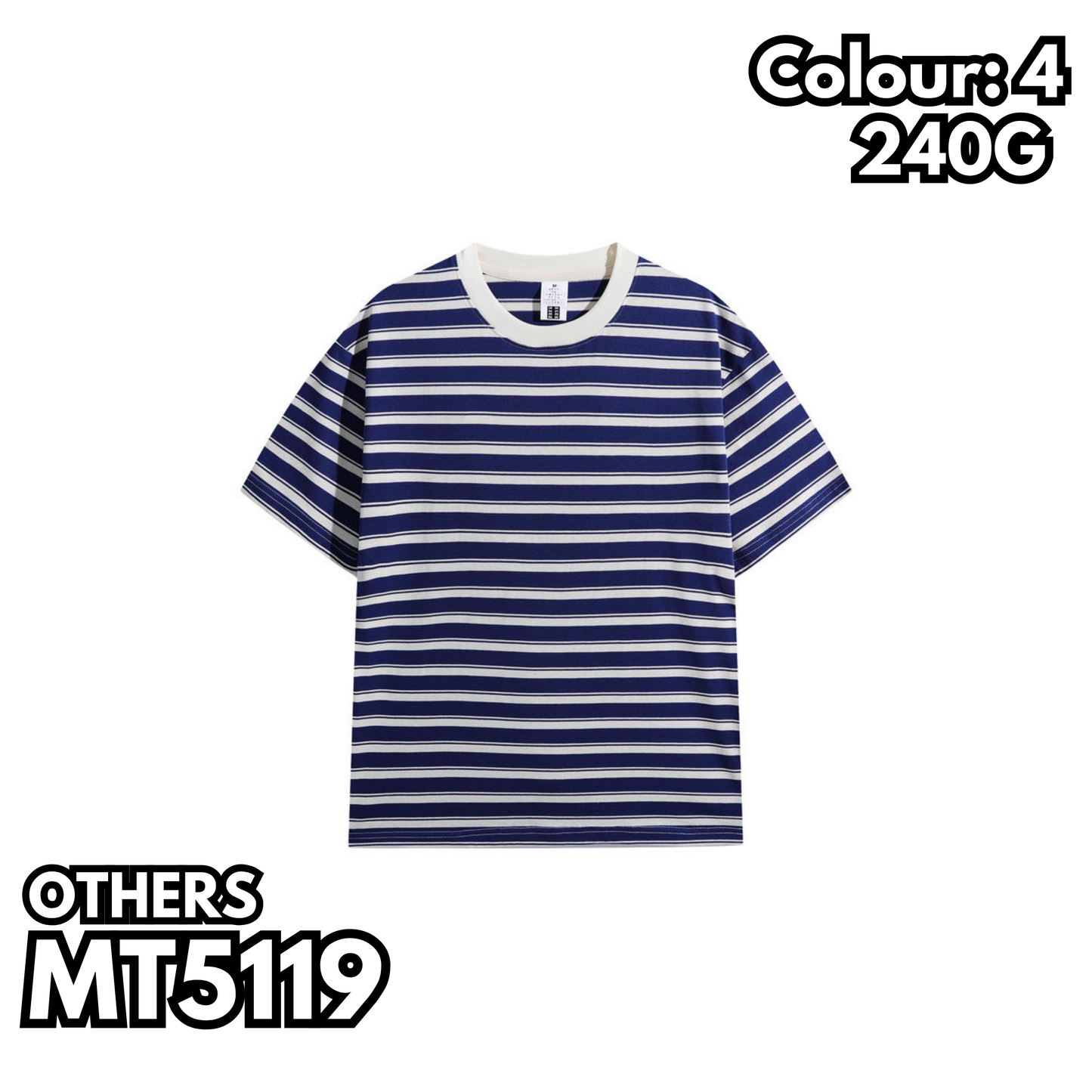 MT5119 240g heavyweight striped short-sleeved TEE