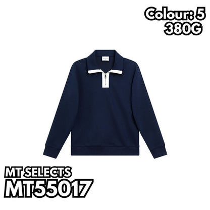 MT55017 重磅落肩立領半拉鍊衛衣