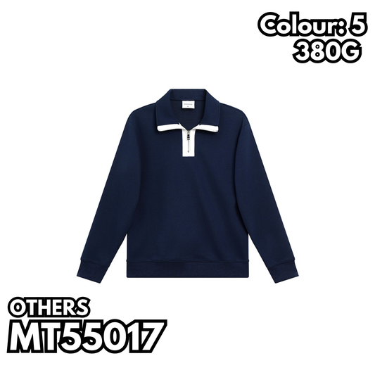 MT55017 380克重磅落肩立領半拉鍊衛衣