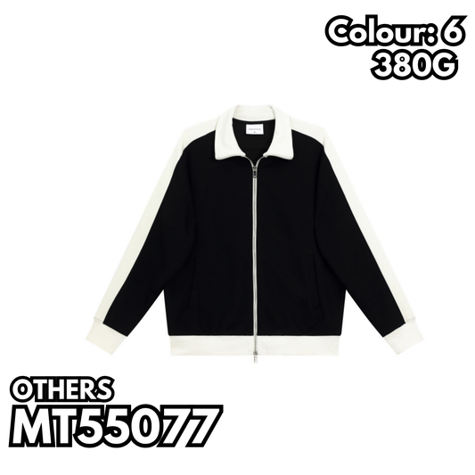 MT55077 重磅立領落肩拉鍊衛衣