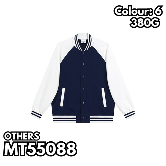 MT55088 380克重磅插肩棒球褸