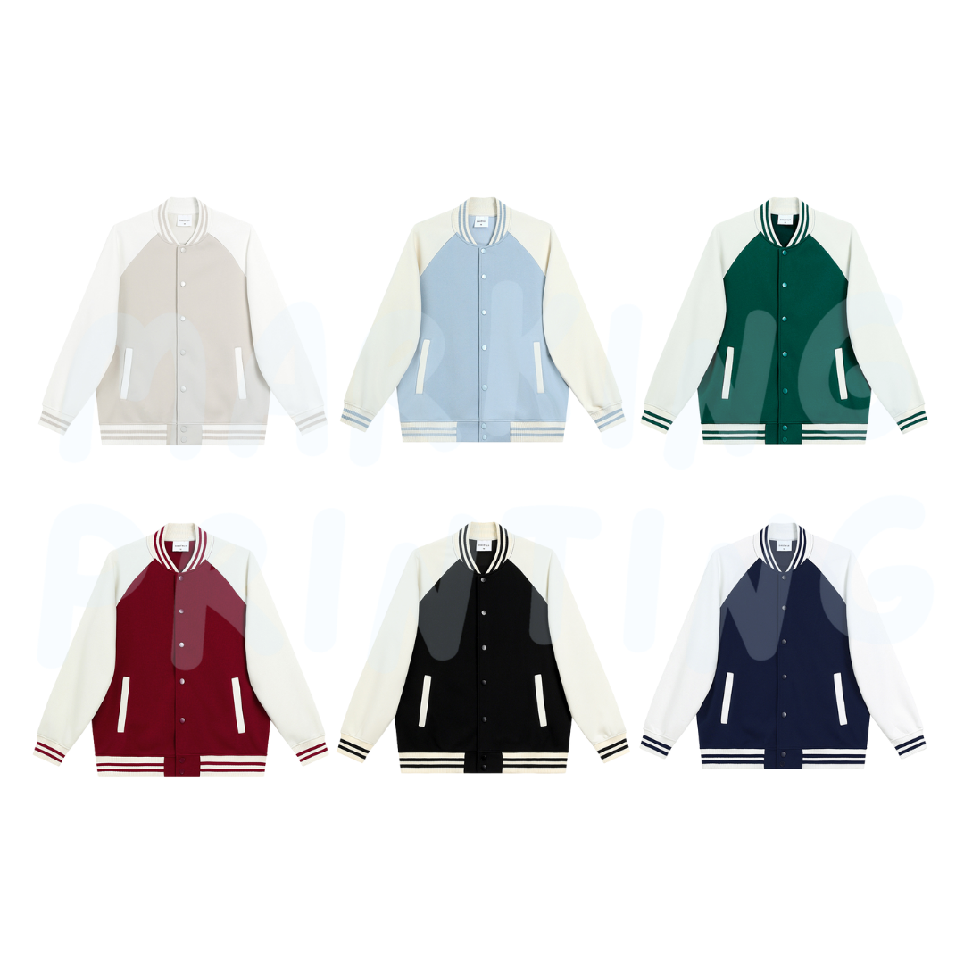 MT55088 380g heavyweight raglan baseball jacket