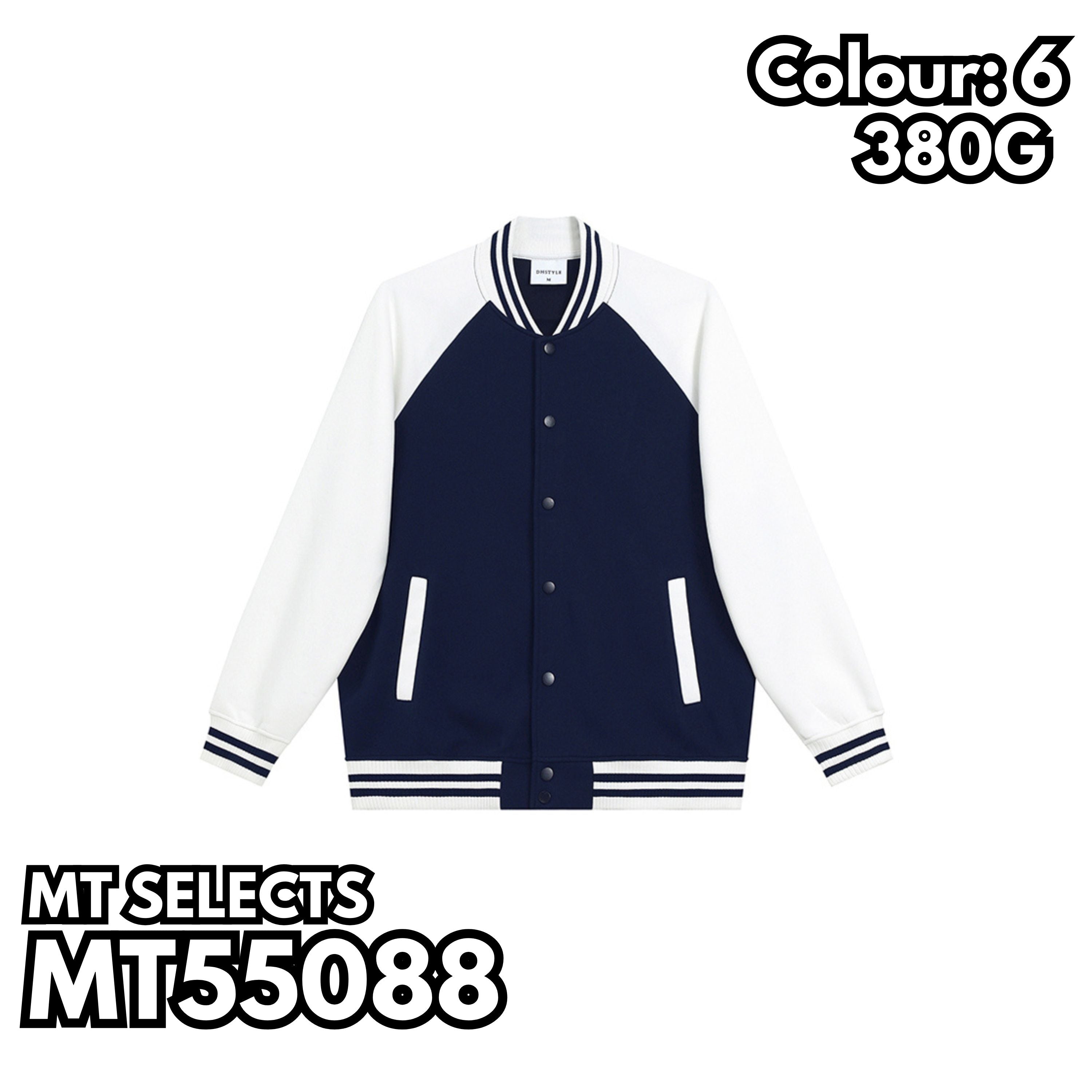 MT55088 重磅插肩棒球褸