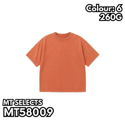 MT58009 童裝重磅洗水落肩短袖TEE