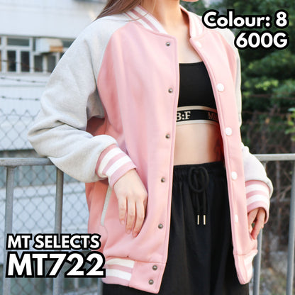 MT722 重磅搖粒絨插肩棒球褸