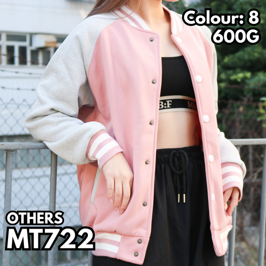 MT722 重磅搖粒絨插肩棒球褸