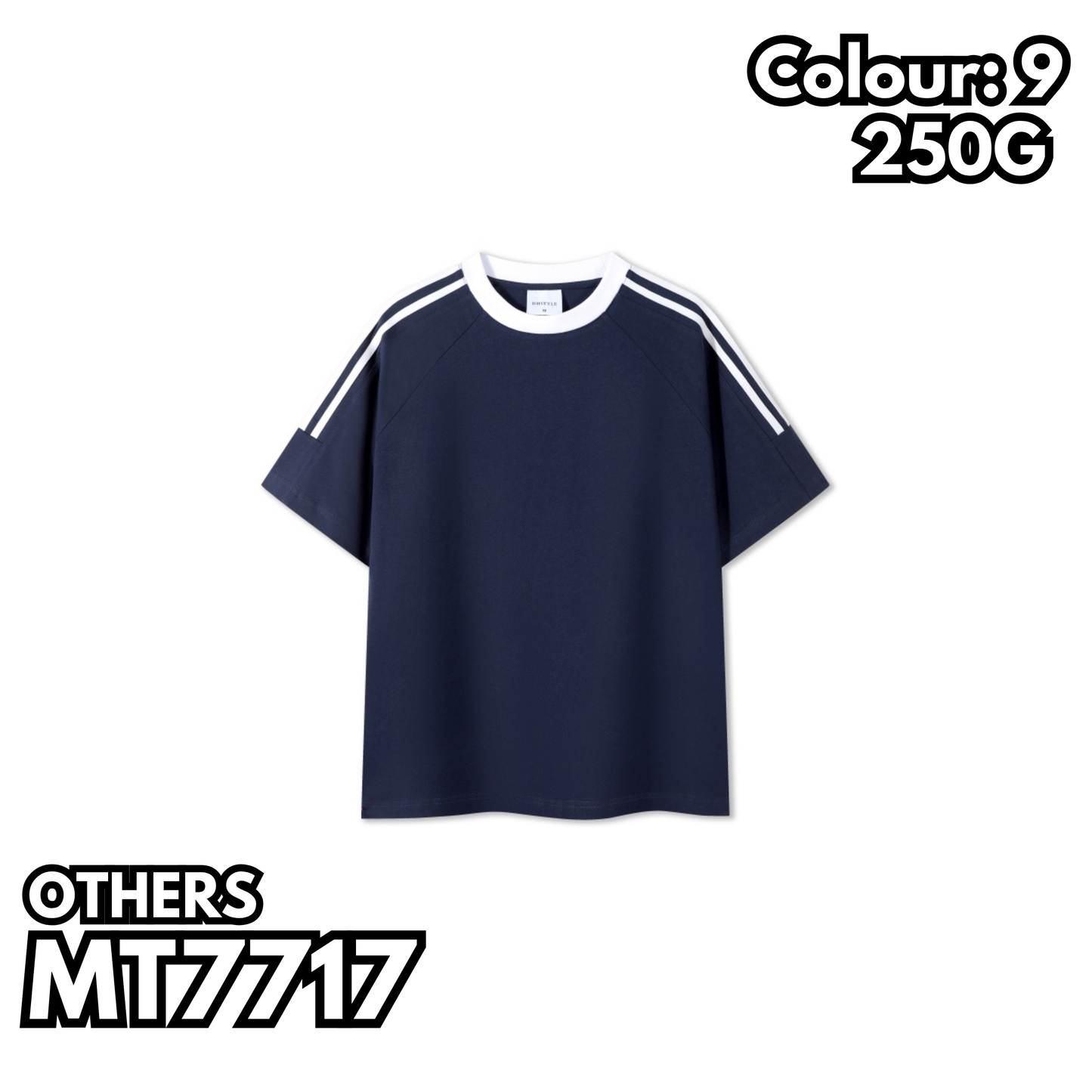 MT7717  重磅條紋插肩短袖TEE