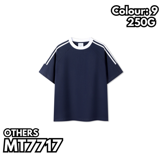 MT7717  重磅條紋插肩短袖TEE