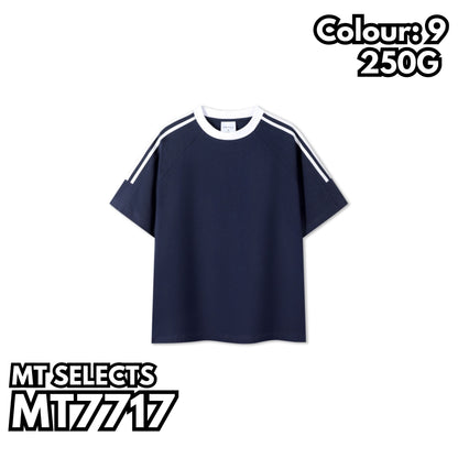 MT7717  重磅條紋插肩短袖TEE