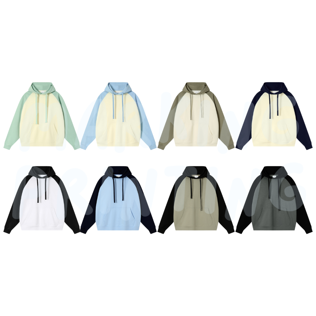 MT78088 380g heavyweight raglan hooded sweatshirt