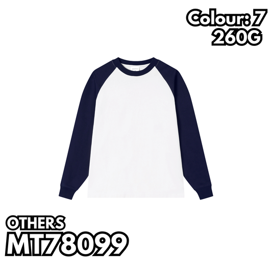 MT78099 重磅插肩長袖TEE