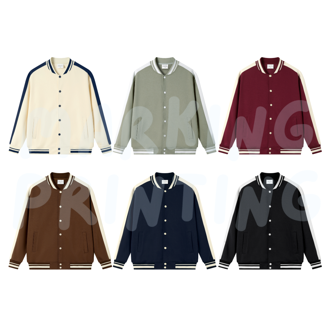 MT78111 380g heavyweight contrast color baseball jacket