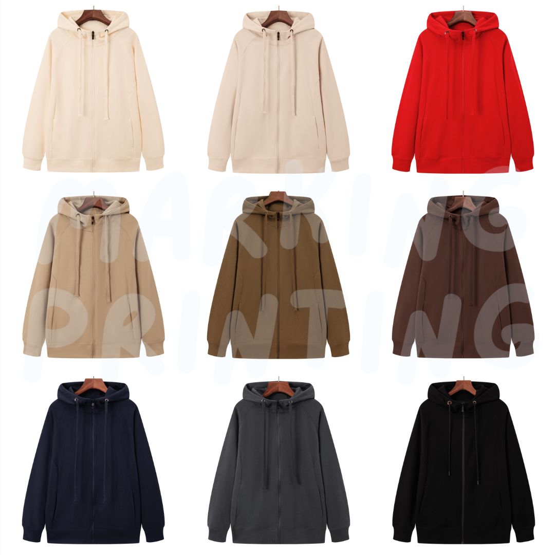 MT8805 330g stand collar zipper hooded sweatshirt 