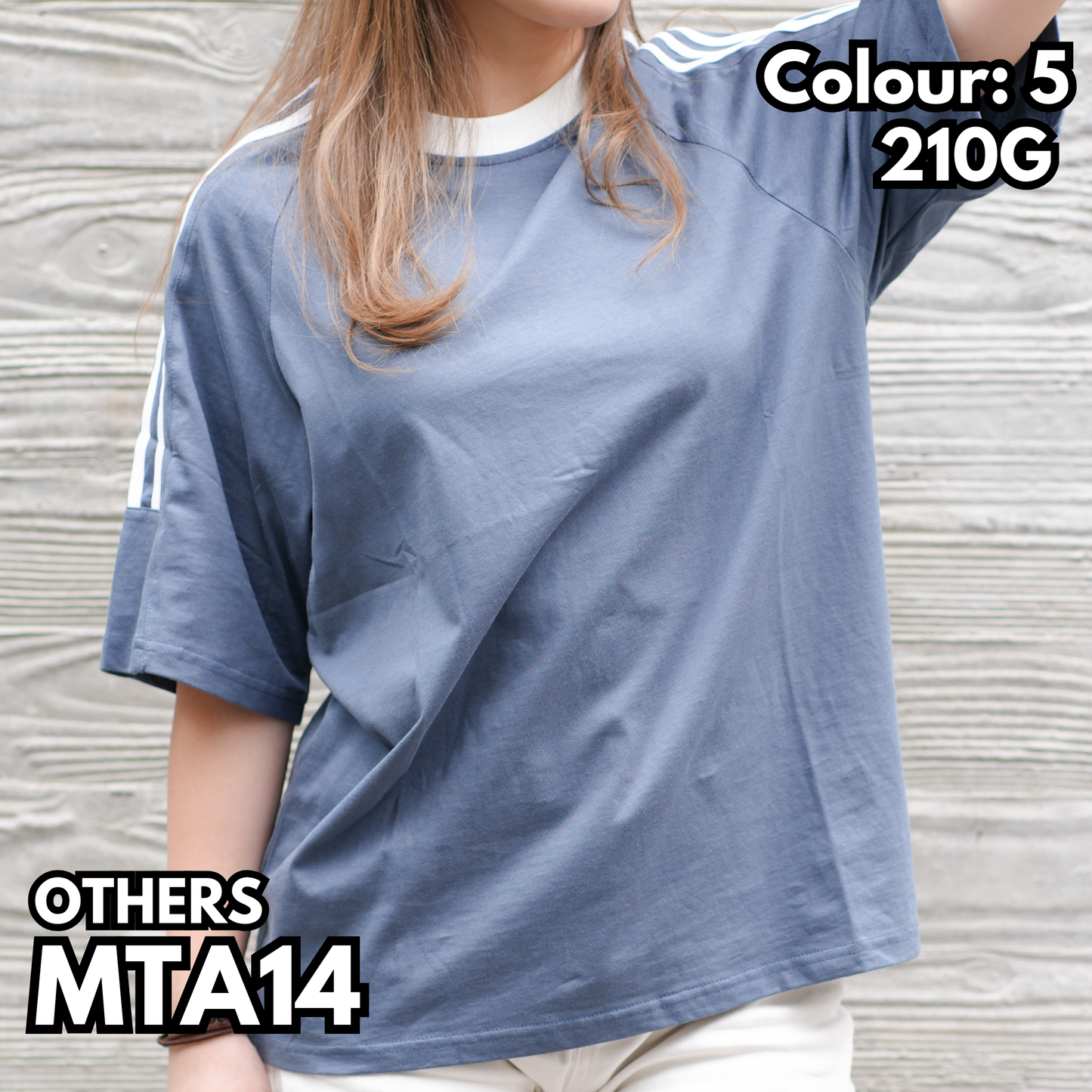 MTA14  210克重磅條紋插肩短袖TEE